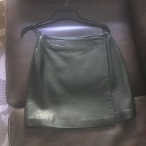 Leather mini skirt